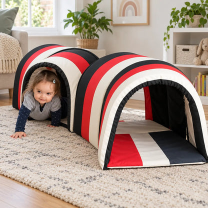 Soft Play Black and White Baby Crawl Tunnel lifestyle image 7 of 8