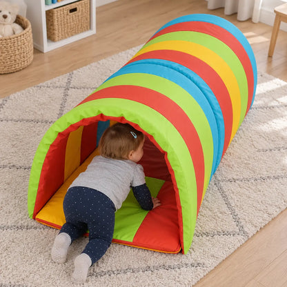 Soft Play Multi-Coloured Baby Crawl Tunnel lifestyle view 5