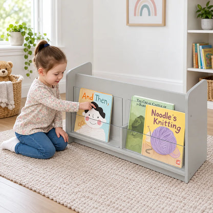 Solway Double Sided Perspex Unit Grey in a bright early years classroom