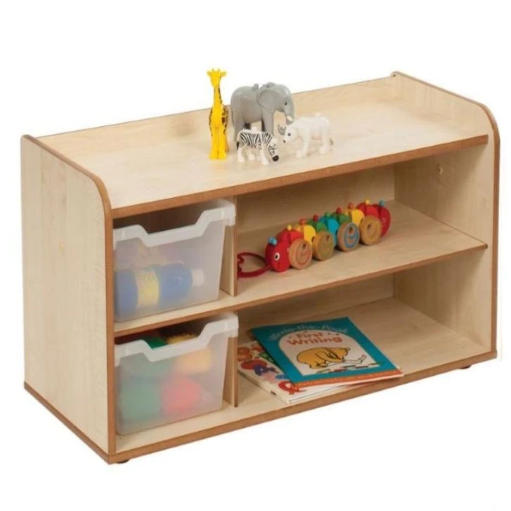 Solway Early Years Shelving 2 Tray, The Solway Early Years Shelving 2 Tray is a robust, durable unit, ideally sized for early years. The Solway Early Years Shelving 2 Tray is designed to accommodate the Gratnells Cubby Tray, smaller than standard Gratnells trays, allowing the unit to be compact. Ideal for younger children to access, and where space is more limited. Units are stand alone, but supplied with connecting bolts allowing them to be securely joined to other units in the range.The Solway Early Years