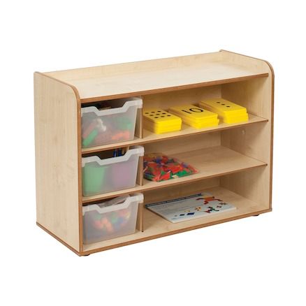 Solway Early Years Shelving 3 Tray, The Solway Early Years Shelving 3 Tray is a robust, durable unit, ideally sized for early years. The Solway Early Years Shelving 3 Tray is designed to accommodate the Gratnells Cubby Tray, smaller than standard Gratnells trays, allowing the unit to be compact. Ideal for younger children to access, and where space is more limited. Units are stand alone, but supplied with connecting bolts allowing them to be securely joined to other units in the range. This Solway Early Yea