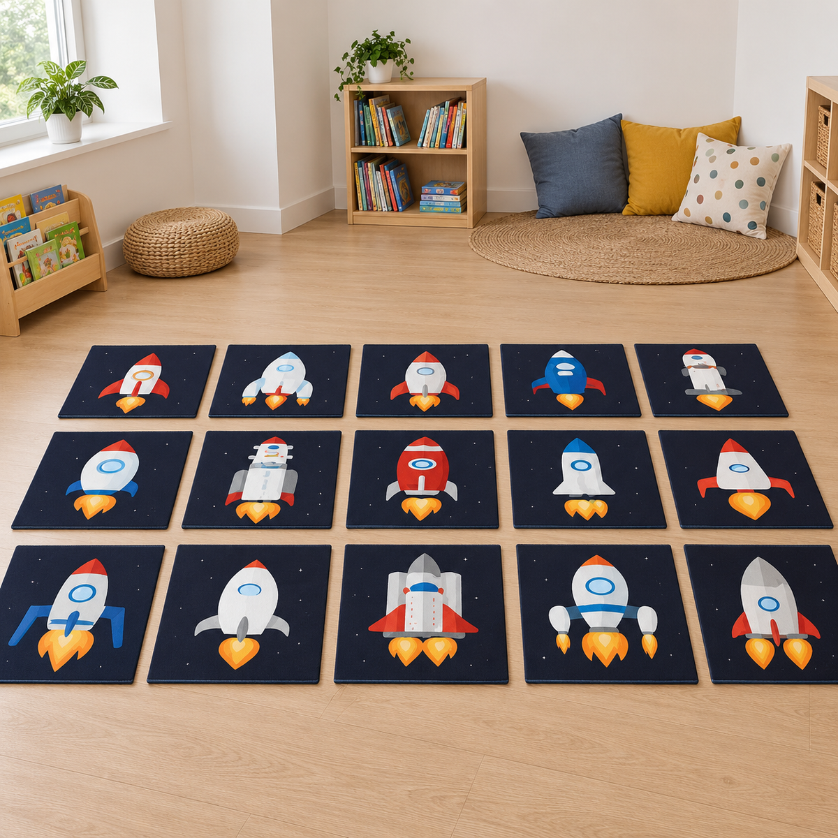 Spaceship Placement Mats Pack of 15 shown without children — lifestyle image 5