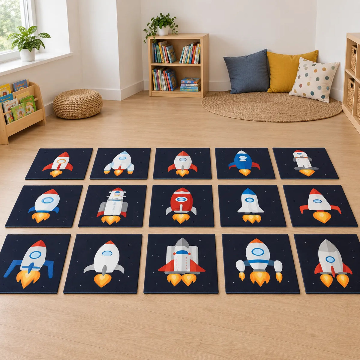 Spaceship Placement Mats Pack of 15 shown without children — lifestyle image 5