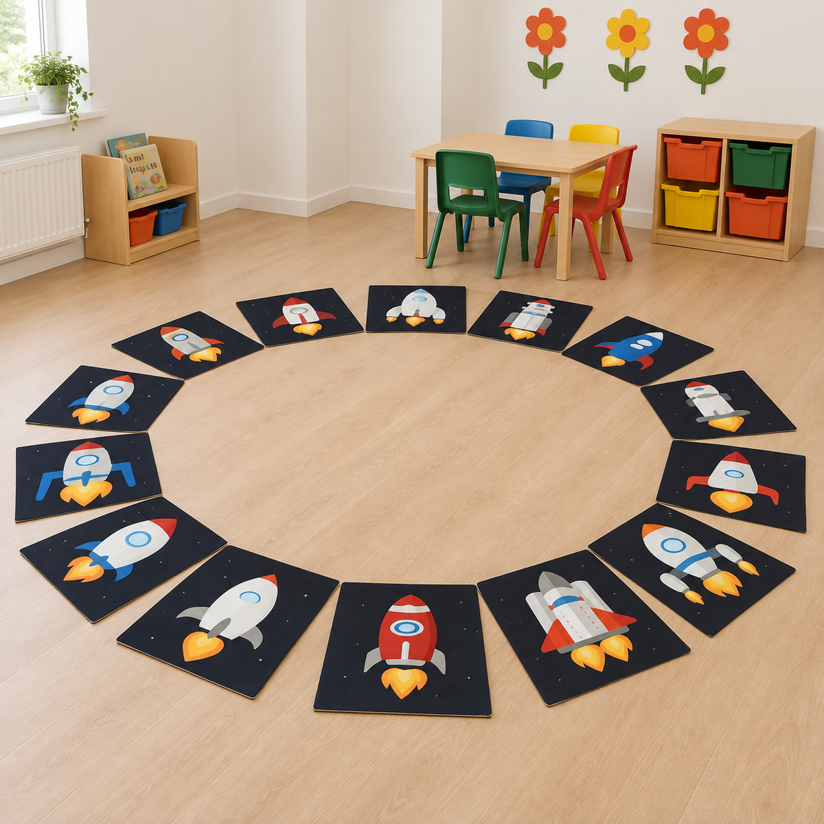 Spaceship Placement Mats Pack of 15 shown without children — lifestyle image 6