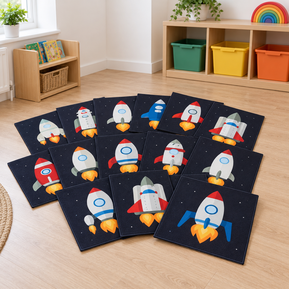 Spaceship Placement Mats Pack of 15 shown without children — lifestyle image 7