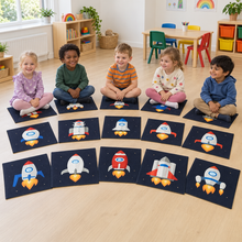 Spaceship Placement Mats Pack of 15 in use with children — lifestyle image 1