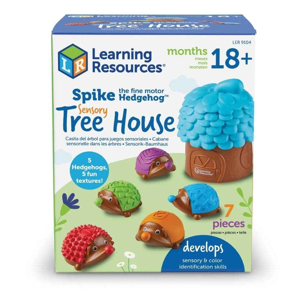 Spike the Fine Motor Hedgehog Sensory Tree House, Spike and his friends are hiding in the sensory tree house ready to play a fun game of hide and seek. As they play with these hedgehog toys, children can build essential preschool sensory skills with the help of Spike and friends—use the textures on their backs to differentiate between bumpy, smooth, and more, then hide the hedgehogs inside the tree house and find them by feel. There is a new way to play and learn with Spike. Play tactile games of hide and s
