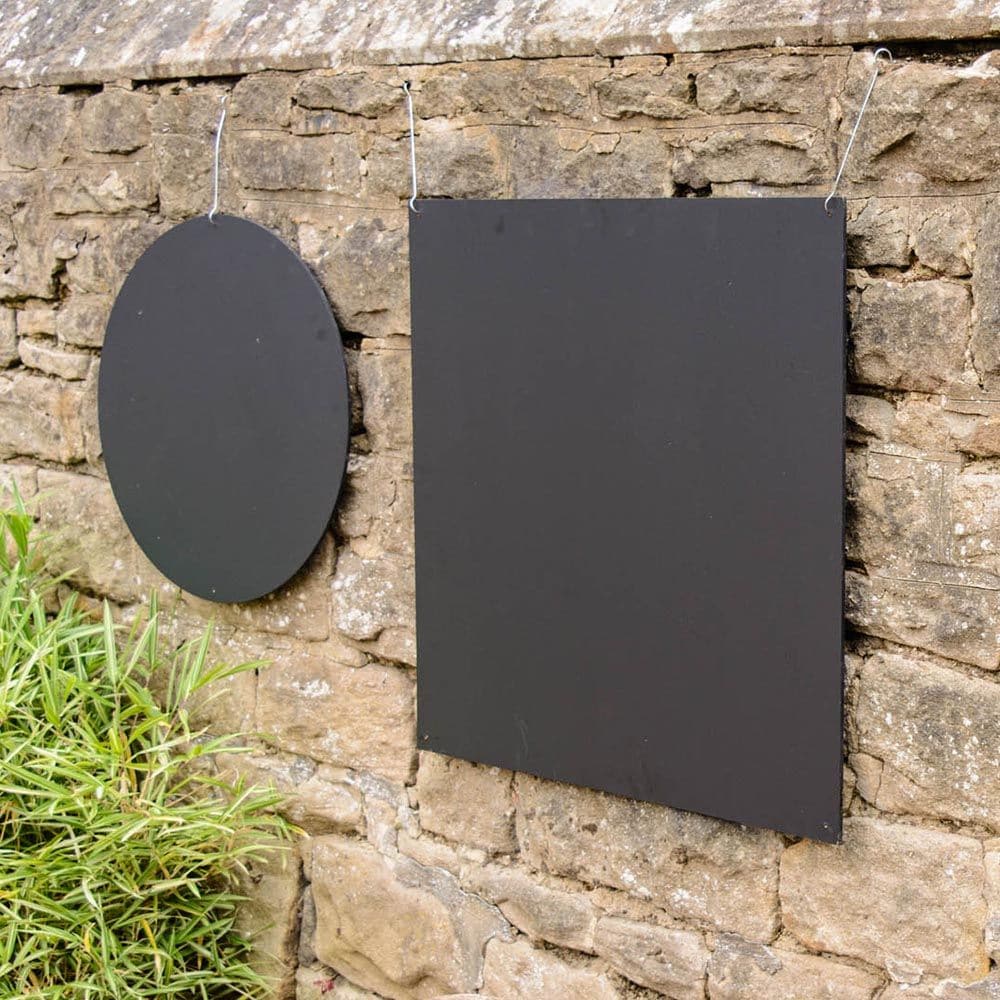 Square Chalkboard, The Square Chalkboards are coated in several layers of high quality chalkboard paint giving it that authentic matte finish. Usable with chalks and chalk pens (not included). These Square Chalkboards can be fixed to the wall, using the pre-drilled holes, enabling desired position. Suitable for Indoor/outdoor use. Create themed/zoned/role play areas, explore Maths or Literacy outdoors, create signs around your outdoor area, create signs inside around the school building or write important n