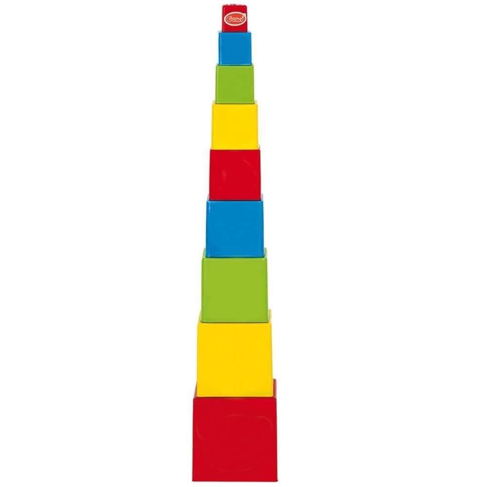 Square Pyramid Stacker, Graduating in size, these brightly coloured cube stacking blocks need to be stacked in the correct order, from largest to smallest, to create a tower. The Square Pyramid Stacker is a great way for your little one to learn about different sizes and colours. The Square Pyramid Stacker can be used in other play activities and can be stacked neatly inside of each other, which means once play time is over they can be stored away tidily. These stacking cubes help children develop mathemati