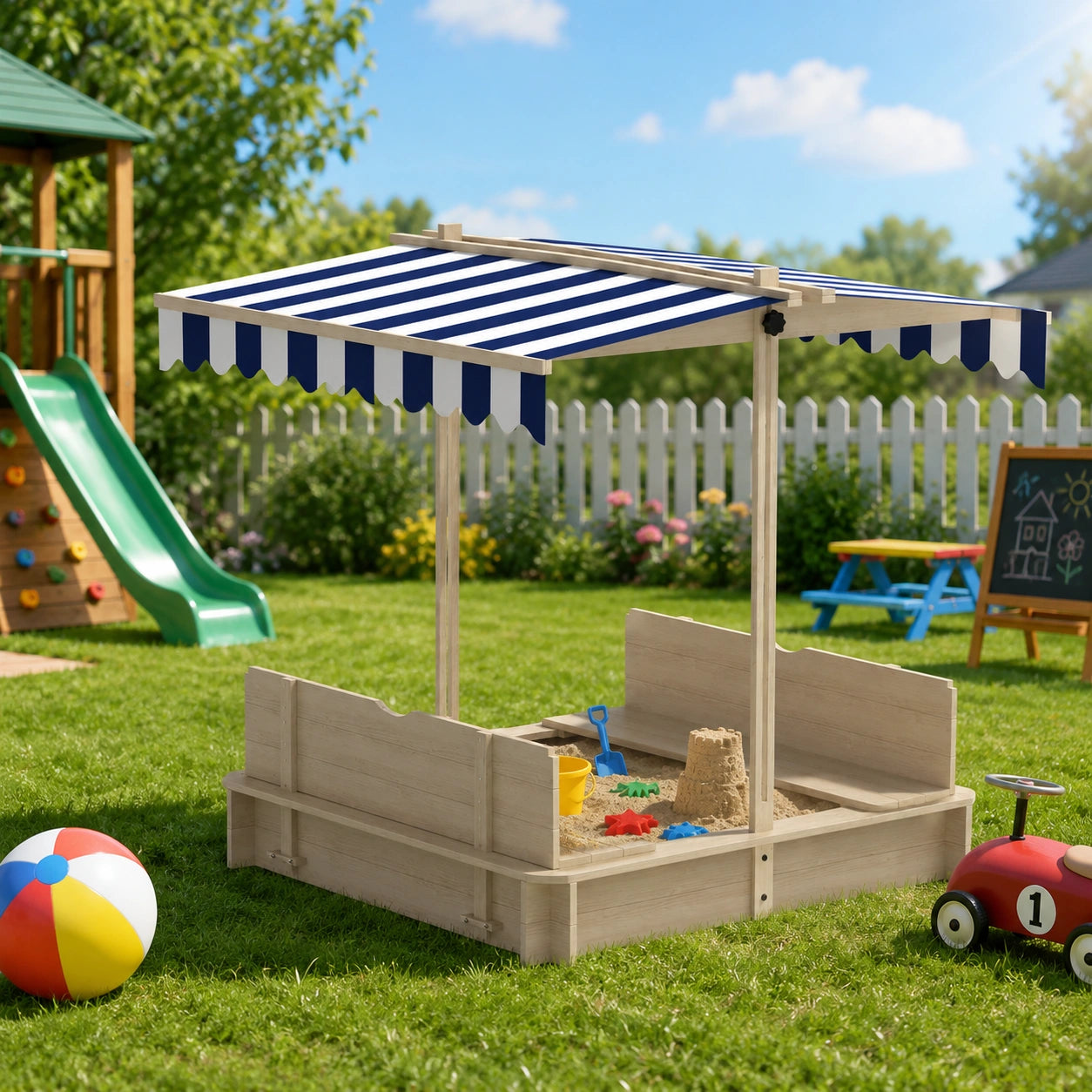 Square Wooden Sandpit-Square Wooden Sandpit