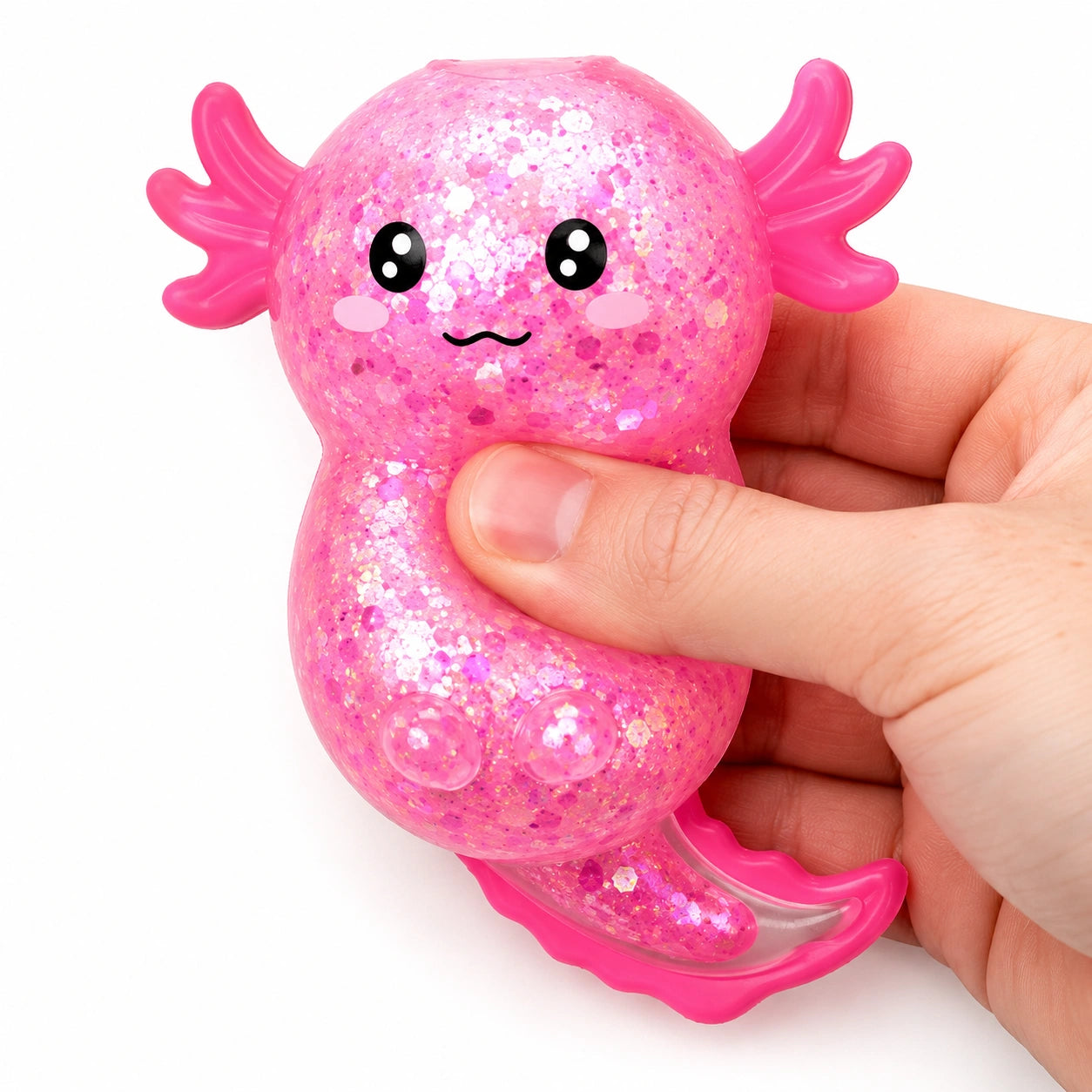 Squeezable Glitter Axolotl Stress Toy-Squeezable Glitter Axolotl Stress Toy