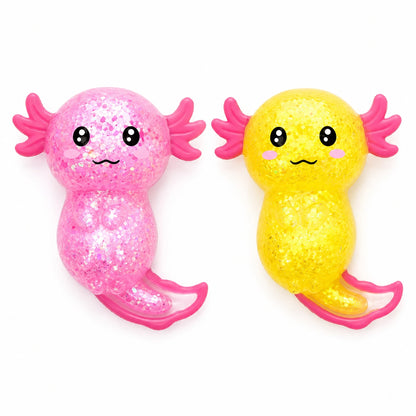 Squeezable Glitter Axolotl Stress Toy-Squeezable Glitter Axolotl Stress Toy