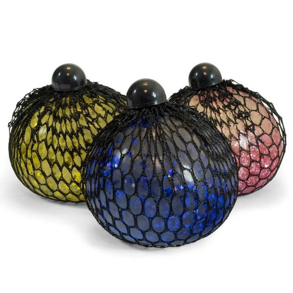 Squeeze Gold Bead Mesh Ball, The Squeeze Gold Bead Mesh Ball takes stress relief to a luxurious level. A twist on the classic squishy mesh ball, this one is filled with eye-catching gold beads that appear as you squeeze it, adding an opulent touch to your stress-relieving experience. Squeeze Gold Bead Mesh Ball Features: Unique Filling: Unlike traditional stress balls, this one is filled with gel and gold beads, creating an irresistible texture and visual appeal. Addictive Feel: Covered by a soft net mesh, 