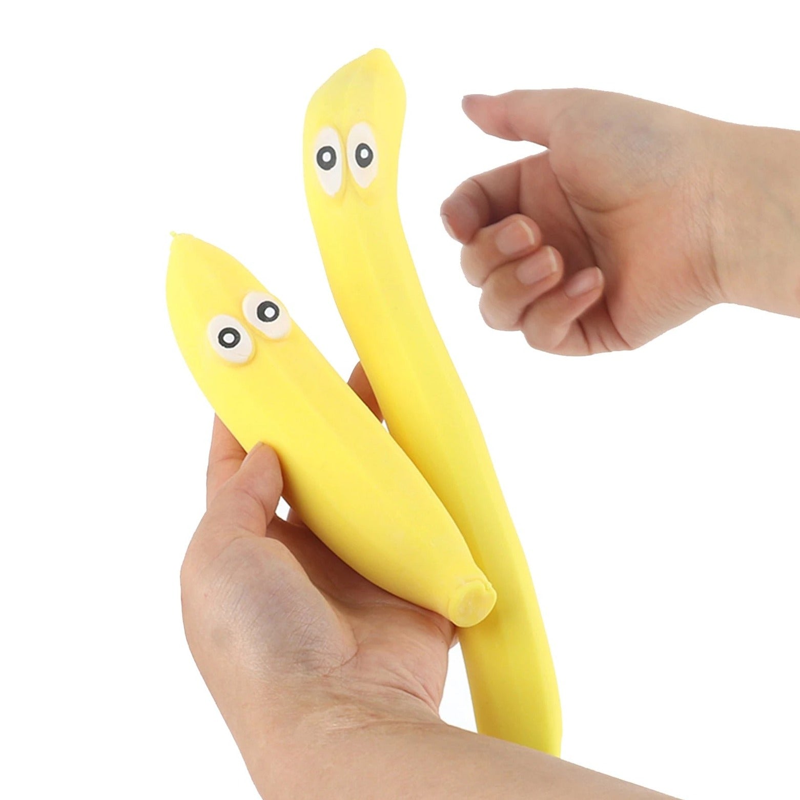 Squeezy Banana, Indulge in whimsical fun with this delightful Squeezy Banana toy, designed to provide laughter and stress relief. This amusing banana toy is not just comical but also incredibly relieving and soothing to the senses, making it a must-have for both children and adults. Features of the Squeezy Banana: Tactile Sensation: Offers a remarkably soft and tactile experience that is irresistibly pleasurable to hold. Stress-Relieving: Squeezing and stretching this banana can alleviate stress and enhance