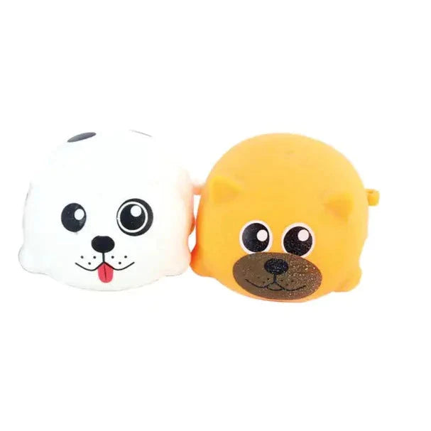Squidgy Puppies, This Squidgy Puppy fidget toy is crafted in the shape of a cute dog with big puppy eyes, and its small size makes it easy to carry around and squish whenever you need to relax. Made of high-quality, non-toxic material, this squeezy ball is perfect for playing with, squeezing, and releasing tension. Try this squidgy tactile puppy to squish your stress away! This puppy is a great way to relieve some stress when you squash and squeeze it in your hands. Colours will vary. Approx. 8cm. Light wei