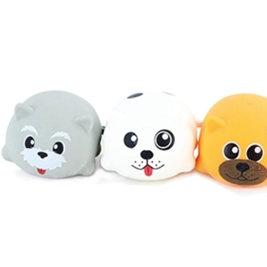 Squidgy Puppies, This Squidgy Puppy fidget toy is crafted in the shape of a cute dog with big puppy eyes, and its small size makes it easy to carry around and squish whenever you need to relax. Made of high-quality, non-toxic material, this squeezy ball is perfect for playing with, squeezing, and releasing tension. Try this squidgy tactile puppy to squish your stress away! This puppy is a great way to relieve some stress when you squash and squeeze it in your hands. Colours will vary. Approx. 8cm. Light wei