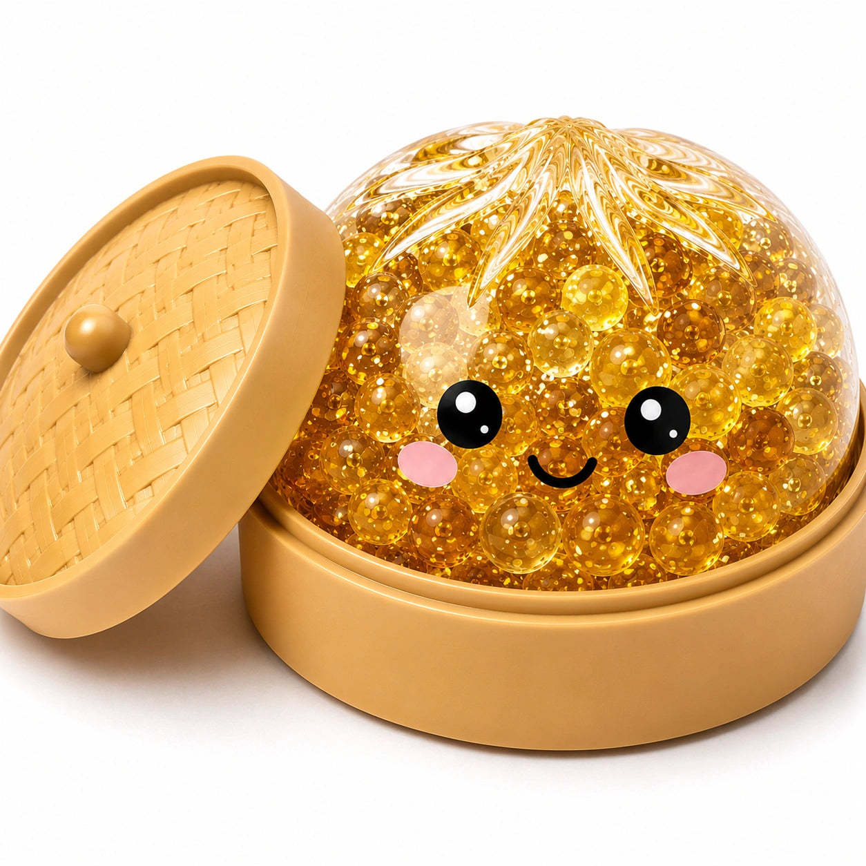 Squishy Bao Glitter Dumpling with Orb Balls-Squishy Bao Glitter Dumpling with Orb Balls