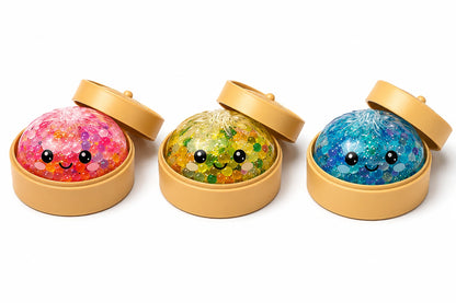 Squishy Bao Glitter Dumpling with Orb Balls-Squishy Bao Glitter Dumpling with Orb Balls