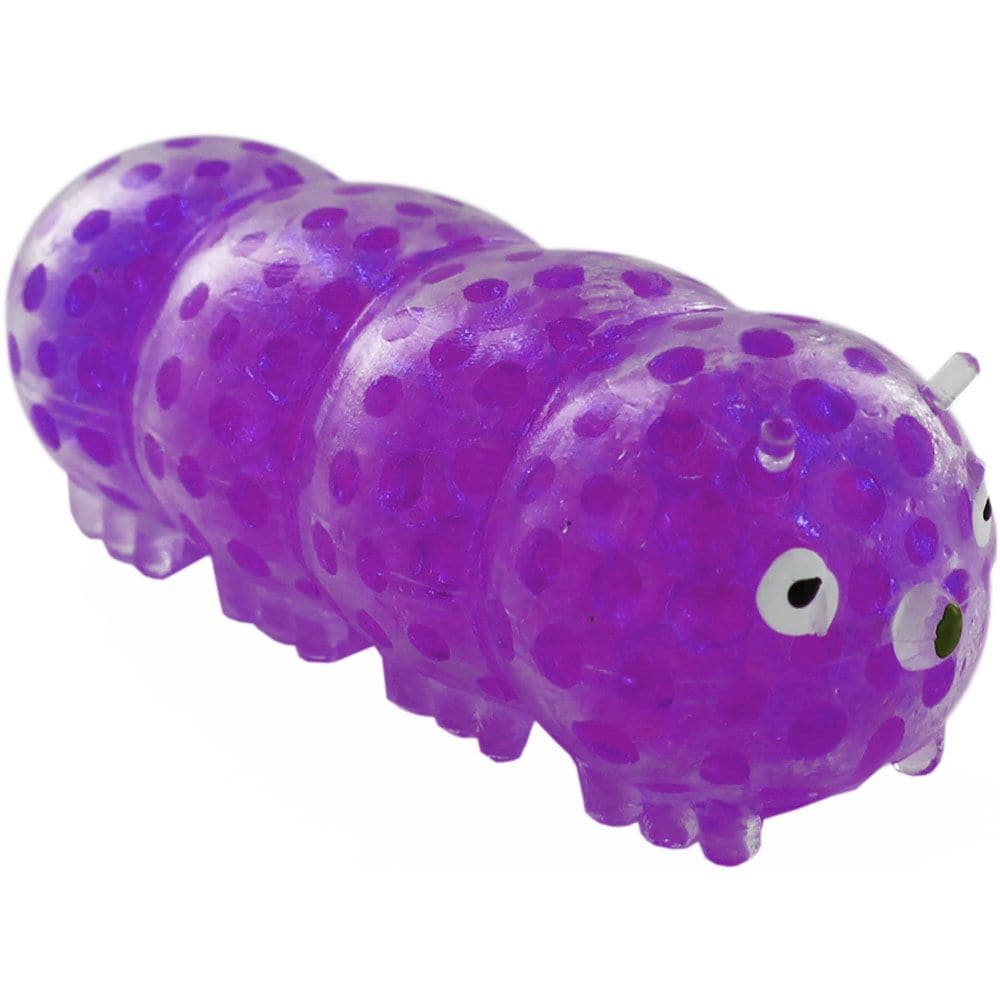 Squishy Bead Caterpillar, This novelty Squishy Bead filled Caterpillar makes for a great stress toy with its addictive yet eccentric feel as you squeeze it. This mesmerizing Squishy Bead Caterpillar toy is brilliant for fidgeting hands, and to release the strain of stress from your mind. The Squishy Bead Caterpillar is apliable squishy soothing sensory ball filled with a bunch of thick colourful water bead gel balls inside its elastic flexible skin. When you squeeze the Squishy Bead Caterpillar, the jelly b