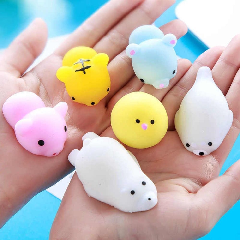 Squishy Stress Buddy, This little desktop buddy is so cute, you won't be able to resist giving it a little squeeze! Put one on your desk and give it a poke and you'll have an instantly pleasing sensation. It's quite therapeutic too, which makes it a fantastic alternative stress toy. Don't worry though, it will always return to its original shape, no matter how hard you mash or poke it! Available in eight animal designs including a bunny, octopus, cat, seal, chick and bear - please order more than one if you