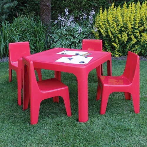 Stackable Chairs And Tables - Green, The Stackable Chairs And Tables are a versatile, colourful table and chairs set which are suitable for both indoor and outdoor use. The Stackable Chairs And Tables are stackable and easy to wipe clean. Rounded edges and a table lip to contain spills and prevent things rolling off. Each chair can hold the weight of an average adult. Includes one table and four chairs. Width between table legs 610mm. Material : Polypropylene Height: 520 mm Length: 720 mm Width: 720 mm Seat