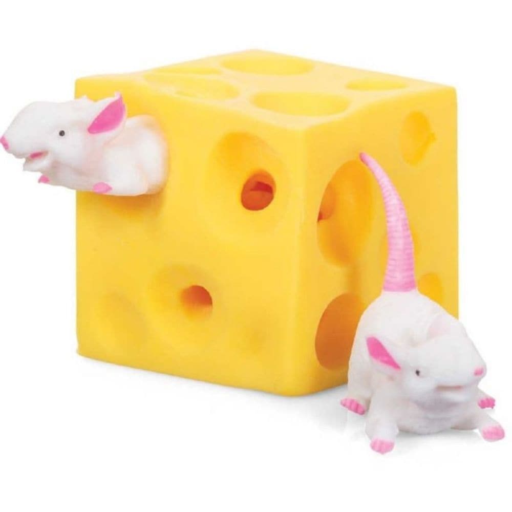 Stretchy Mice and Cheese, You'll love this fun Stretchy Mice and Cheese that includes 2 darling little stretchy mice that love playing hide 'n seek in their stretchy hunk of cheese! This interesting Stretchy Mice and Cheese toy is great as a stress reliever, tactile exploration and finger manipulations. Move this strange squishy cheese and watch little white mouse pop out in different directions. Playing with the cute mice is a great way to help kids calm down and concentrate. This fun Stretchy Mice and Che