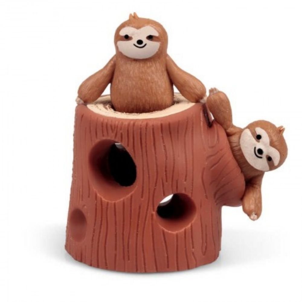 Stretchy Sloth and Stump, The Stretchy and Squeezy Tree Stump with Bendy Sloths is the perfect fidget toy for both kids and adults alike. This unique toy provides hours of tactile fun and allows you to unleash your creativity in posing the bendy sloth figures.The tree stump is made from high-quality, durable material that is stretchy yet squeezable, providing a satisfying sensory experience. Its compact size makes it ideal for on-the-go play, so you can fidget and have fun wherever you are.Inside the tree s