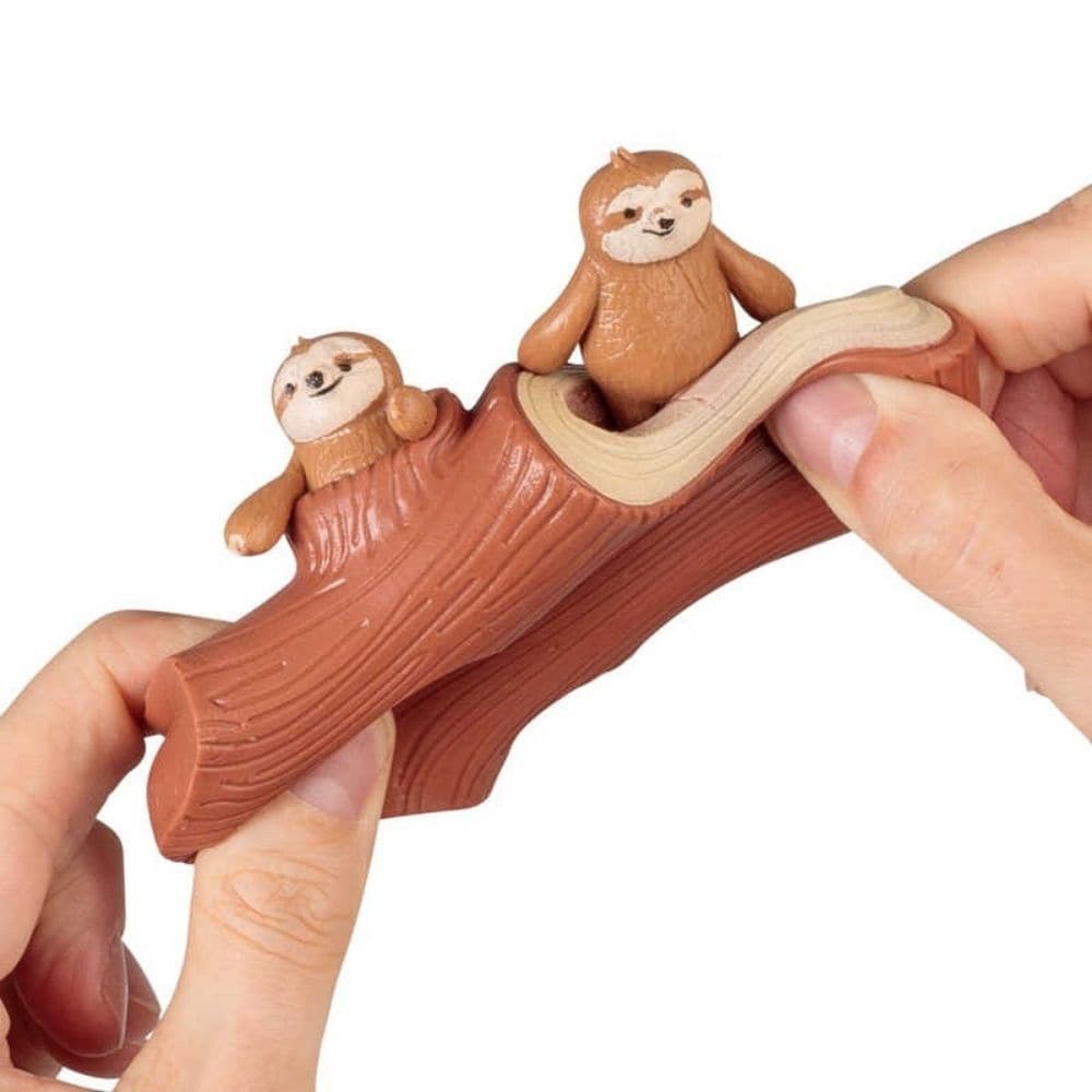 Stretchy Sloth and Stump, The Stretchy and Squeezy Tree Stump with Bendy Sloths is the perfect fidget toy for both kids and adults alike. This unique toy provides hours of tactile fun and allows you to unleash your creativity in posing the bendy sloth figures.The tree stump is made from high-quality, durable material that is stretchy yet squeezable, providing a satisfying sensory experience. Its compact size makes it ideal for on-the-go play, so you can fidget and have fun wherever you are.Inside the tree s