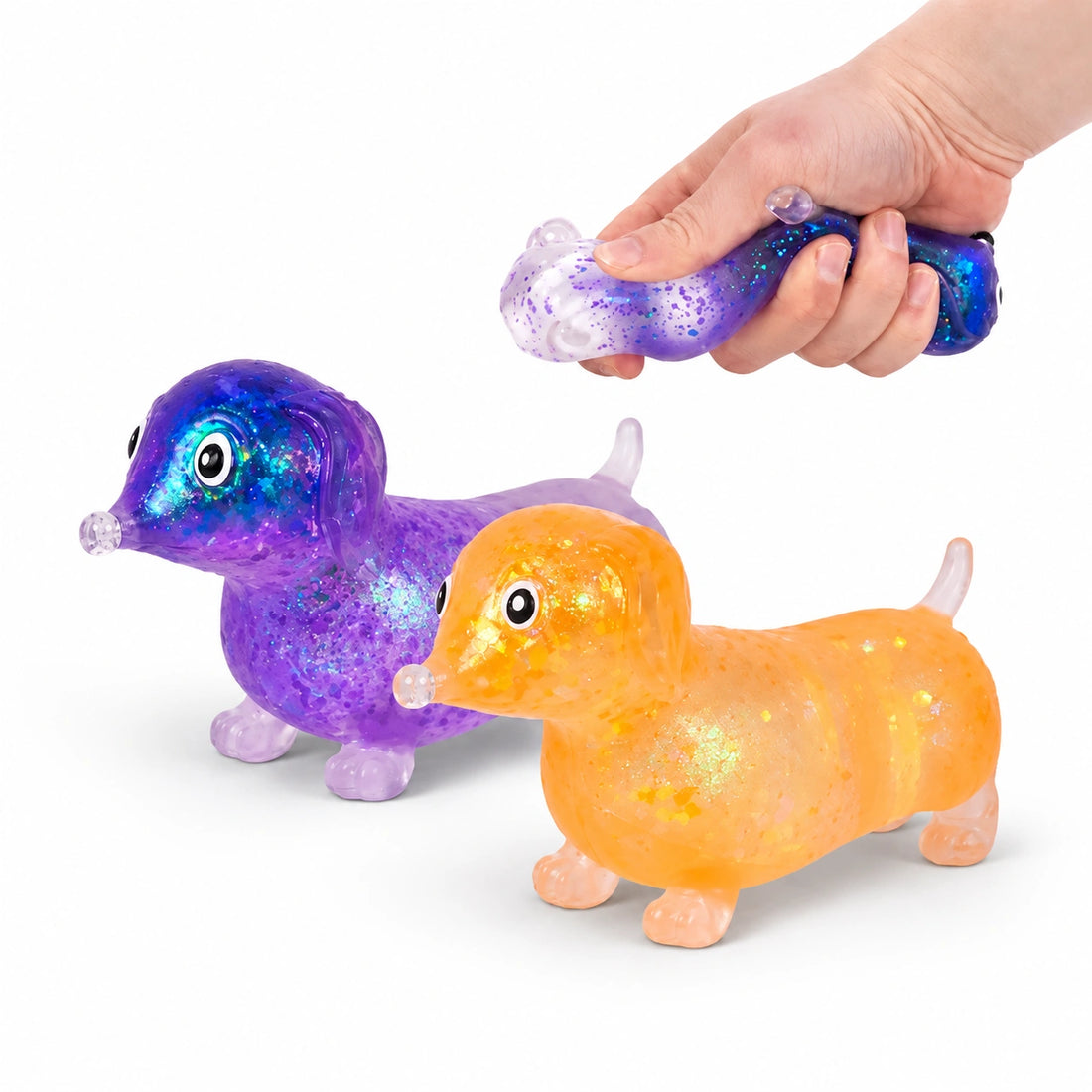 Boule Anti-stress Tobar Scrunchems – Saucisse Chien – 4 Couleurs Aléatoires – Sans BPA – Dès 3 Ans