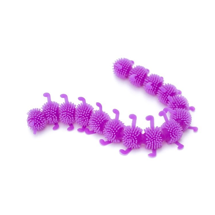 Super Stretchy Caterpillar, We love this Super Stretchy Caterpillar - and we know you will too! Made of solid but soft rubber and covered in tiny spikes, the mega stretch caterpillar is 9 inches (23 cm) long at rest and can be stretched to more than 3 times that without breaking. Over two dozen rubbery legs protrude from the sides and two soft antennae top off a smooth smiling face. This unusual and cute Puffer Caterpillar is a highly pliable rubbery worm shape covered in soft stretchy tentacles. A super re