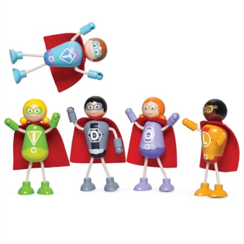 Superhero Figure Pack, Introducing the dynamic and vibrant Superhero Figure Pack by TIDLO! These characters are not just your ordinary heroes; they are here, ready and roaring to embark on world-saving missions! 🌟 Vivid and Enthralling Design: Each of these five superheroes comes clad in bright, eye-catching colours and sports a distinctive red cape, symbolizing their readiness to spring into action whenever duty calls. 🤸‍♂️ Flexibility and Poseability: With limbs that can both bend and stretch, each charac