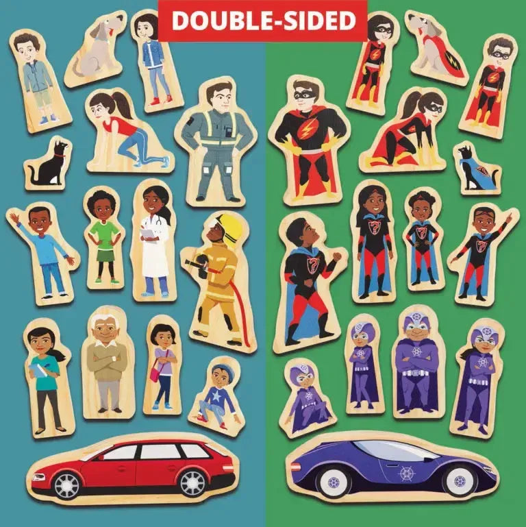 Superhero Wooden Characters-Superhero Wooden Characters