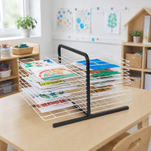 Table Top 20 Shelf Drying Rack in a naturally lit early years nursery lifestyle setting 1