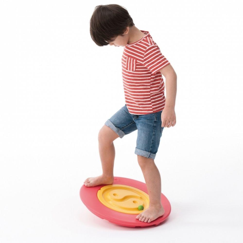 Tai chi balance board, Introducing the Tai-Chi Balance Board - not just your ordinary balance board but a holistic approach to nurturing your child's core skills! Features: Dynamic Movement Control: With its unique design, a child can stand atop the Tai-Chi Balance Board and make the ball roll through the intricately patterned orbit. By simply shifting their weight and moving their body back and forth, they can navigate the ball with precision, building balance and coordination with every twist and turn. In