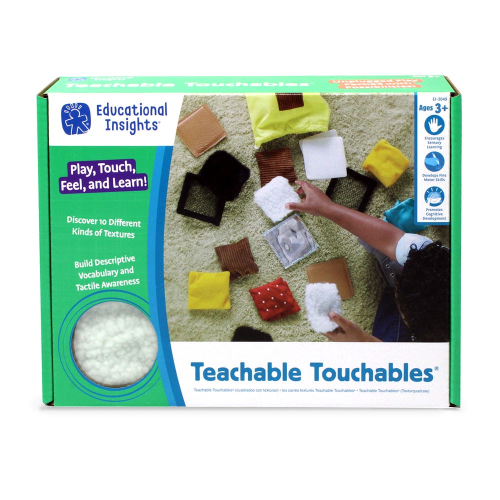 Teachable touchables textured squares, The Teachable Touchable Textured Squares are a unique sensory exploration play set designed to stimulate and engage through touch. This Teachable touchables textured squares set includes 20 pillows and patches, offering ten different pairs of textures for your child to discover. Will they choose the slippery, the silky, the soft, or one of the other intriguing textures? This versatile Teachable touchables textured squares set is not only fun but also educational. It he