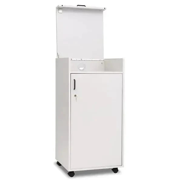 Teachers Caddy With Lockable Top Lid And Lockable Doors With Black Plastic Handle-Teachers Caddy With Lockable Top Lid And Lockable Doors With Black Plastic Handle