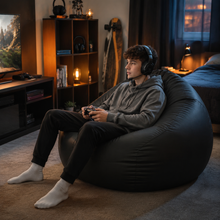 Huge Faux Leather Jumbo Beanbags in a modern teenage setting - lifestyle image 5
