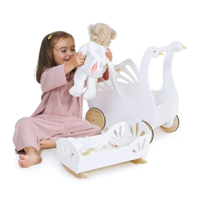 Tender Leaf Toys Sweet Swan Dolly Bed-Tender Leaf Toys Sweet Swan Dolly Bed