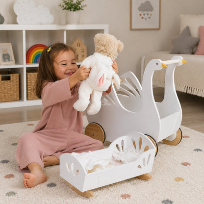Tender Leaf Toys Sweet Swan Dolly Bed-Tender Leaf Toys Sweet Swan Dolly Bed