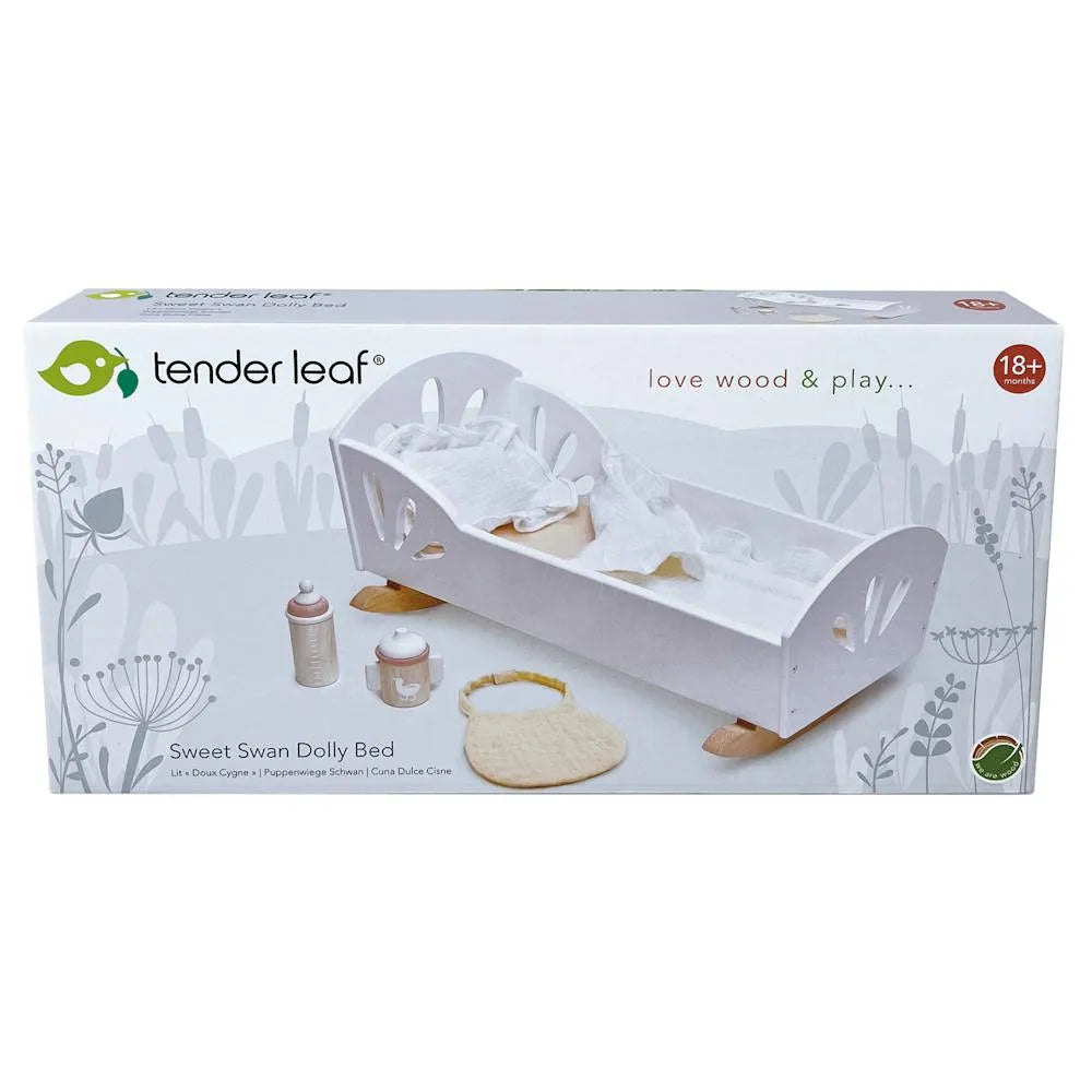 Tender Leaf Toys Sweet Swan Dolly Bed-Tender Leaf Toys Sweet Swan Dolly Bed
