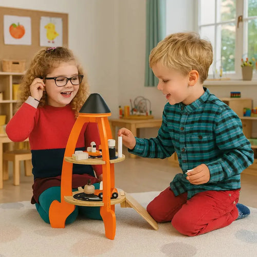 Tender Leaf Toys Wooden Cosmic Rocket-Tender Leaf Toys Wooden Cosmic Rocket