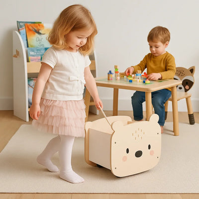 Tenderleaf Toys Pull Along Bear Cart-Tenderleaf Toys Pull Along Bear Cart