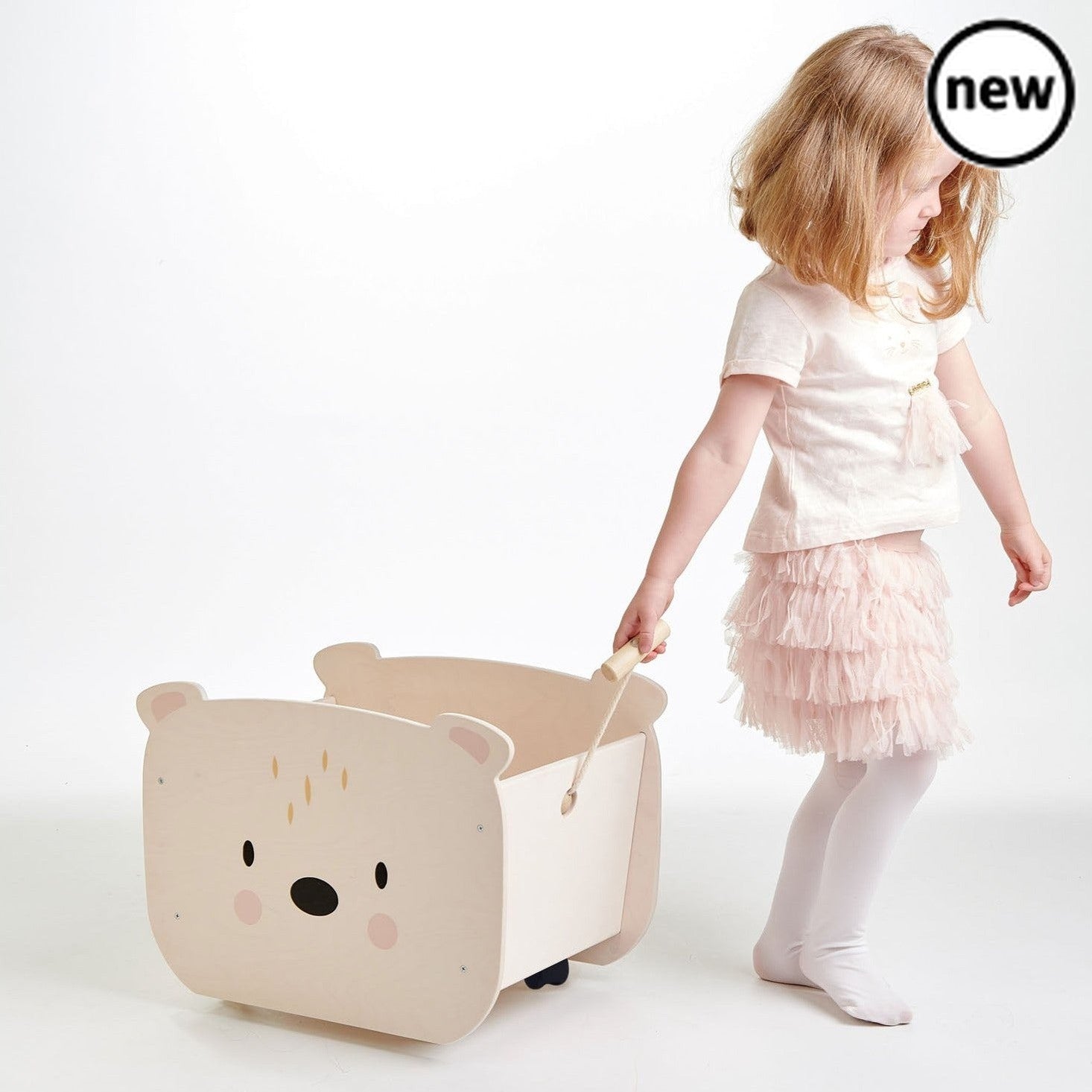 Tenderleaf Toys Pull Along Bear Cart, A wooden toy box on 4 wheels! Pull along this handsome polar bear and fill it with your favourite toys and books. Keep your room tidy with this sturdy, stylish toy or book box. Self assembly required. Suitable for children age 3+ Product dimensions: 0.36 x 0.55 x 0.07 meters, Tenderleaf Toys Pull Along Bear Cart,Wooden Toys,Tenderleaf, 