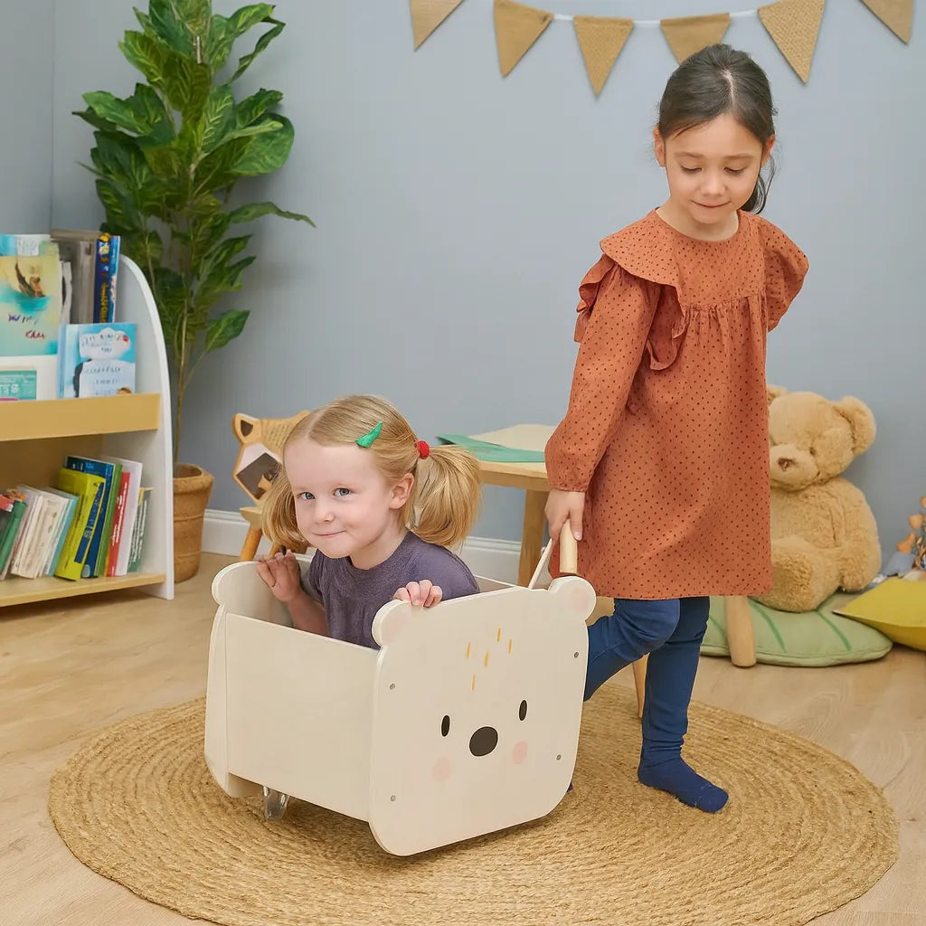 Tenderleaf Toys Pull Along Bear Cart-Tenderleaf Toys Pull Along Bear Cart