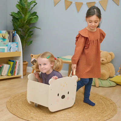 Tenderleaf Toys Pull Along Bear Cart-Tenderleaf Toys Pull Along Bear Cart