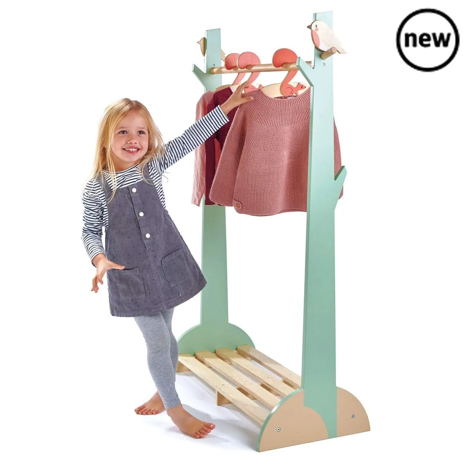 Tenderleaf Toys Wooden Forest Clothes Rail-Tenderleaf Toys Wooden Forest Clothes Rail