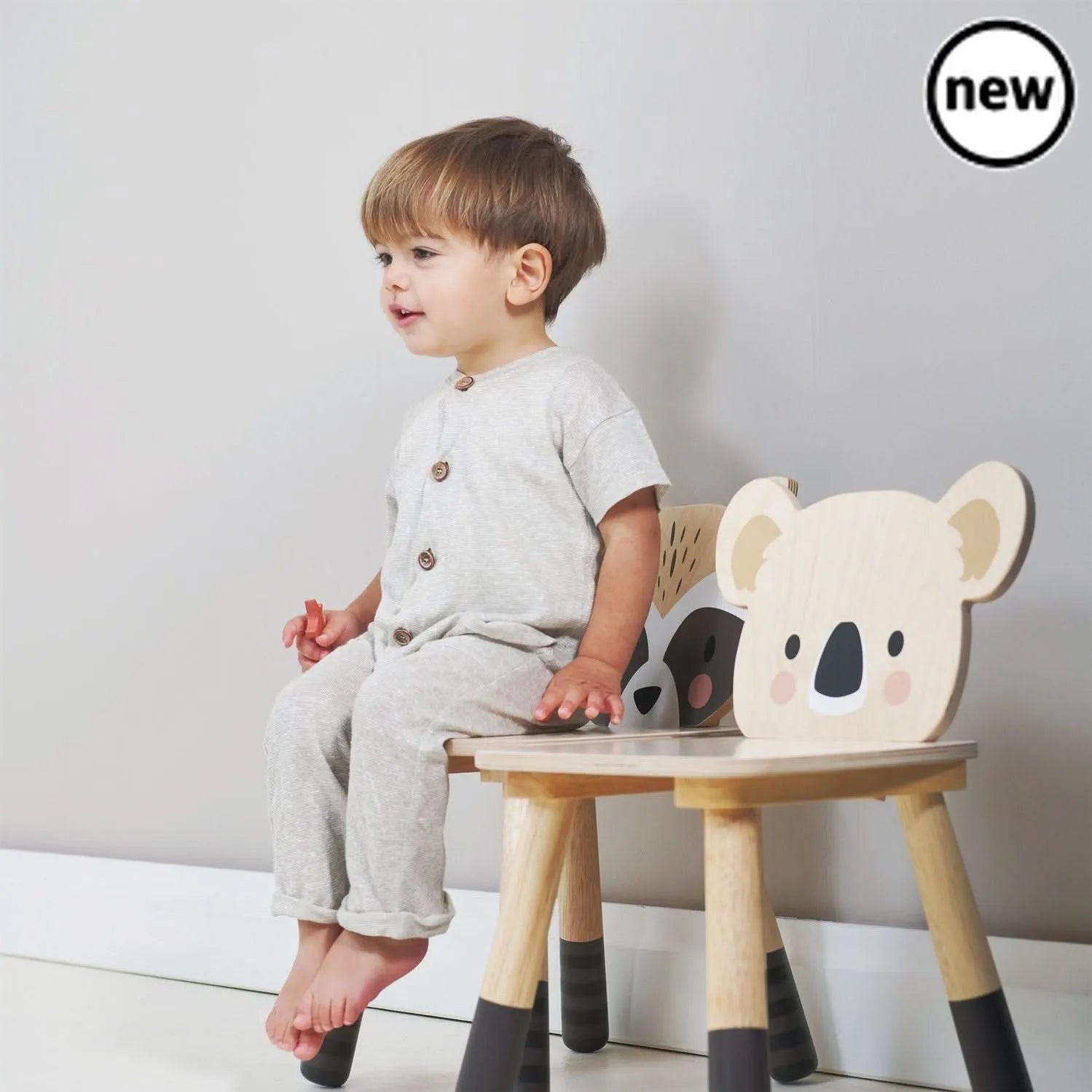 Tenderleaf Toys Wooden Forest Raccoon Chair-Tenderleaf Toys Wooden Forest Raccoon Chair