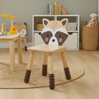 Tenderleaf Toys Wooden Forest Raccoon Chair-Tenderleaf Toys Wooden Forest Raccoon Chair