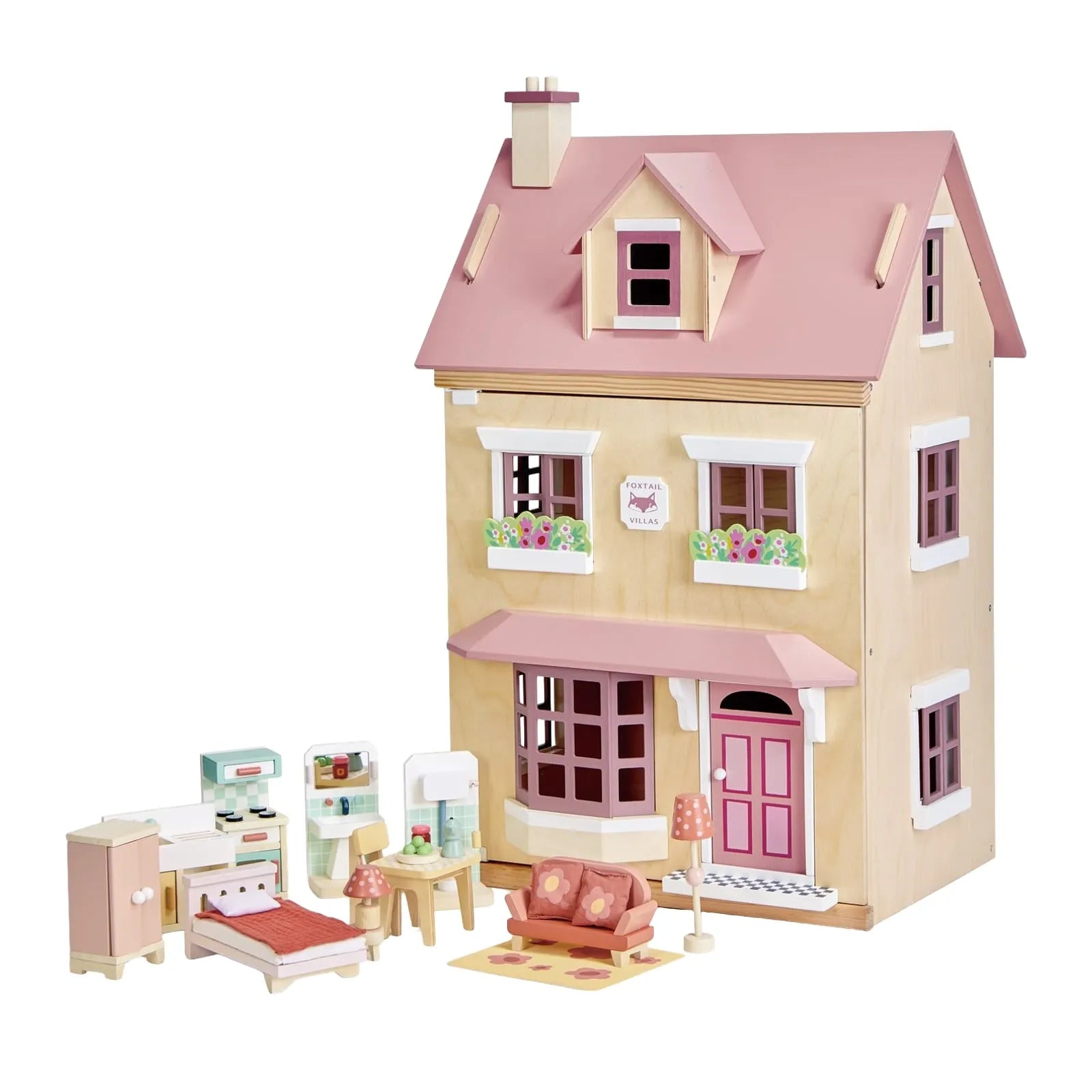 Tenderleaf Toys Wooden Foxtail Villa-Tenderleaf Toys Wooden Foxtail Villa