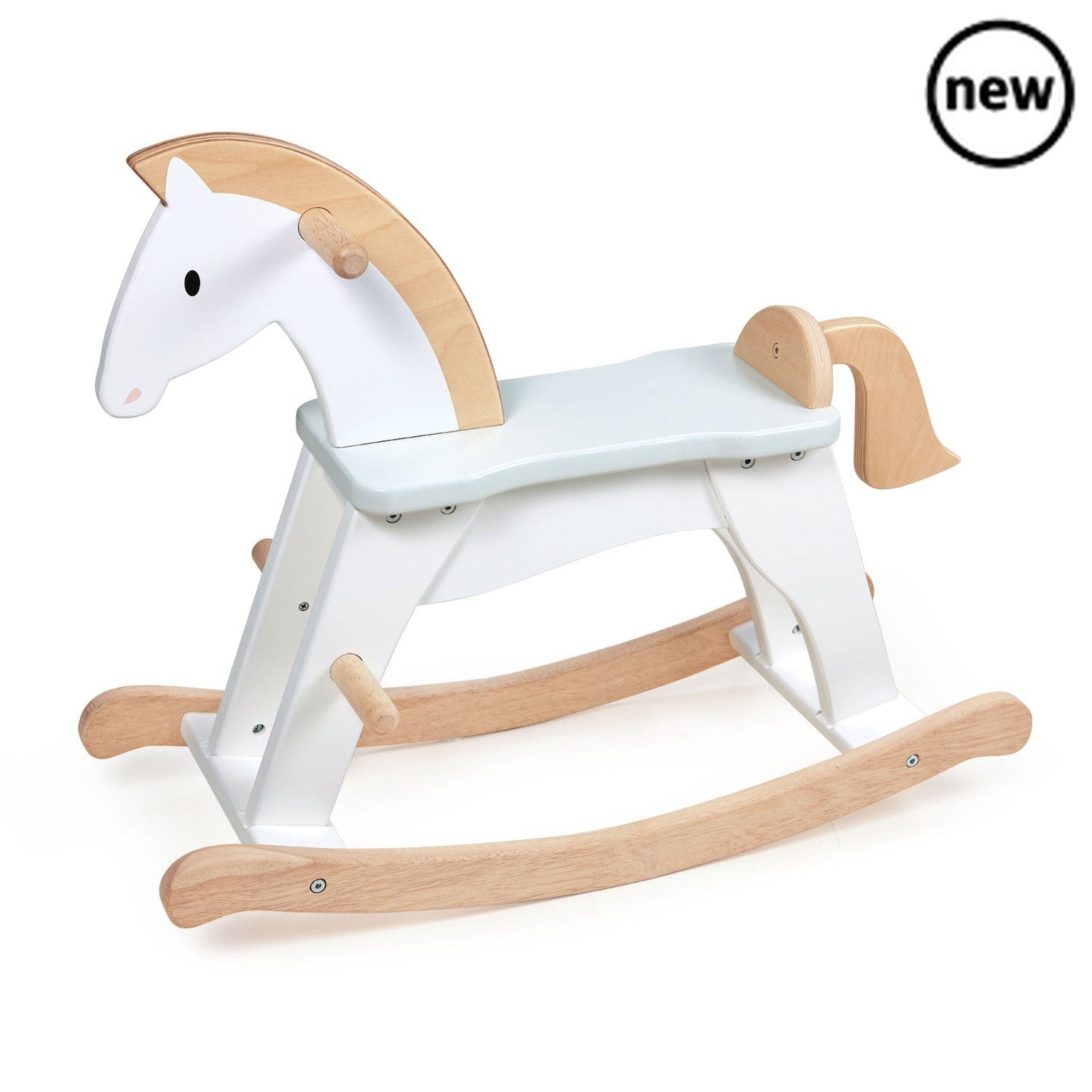Tenderleaf Toys Wooden Lucky Rocking Horse, Gallop through the snowfields on your lucky horse. A premium rocking horse inspired by the classics. A traditional and essential toy for the nursery or playroom. Simple and chic, painted in white with details in natural wood., Tenderleaf Toys Wooden Lucky Rocking Horse,Wooden Toys,Tenderleaf, 